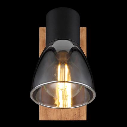 Globo - Стенен спот 1xE14/40W/230V черен/дървен
