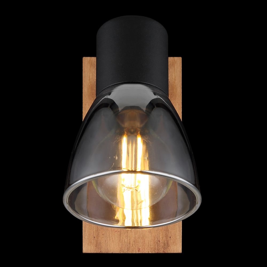 Globo - Стенен спот 1xE14/40W/230V черен/дървен