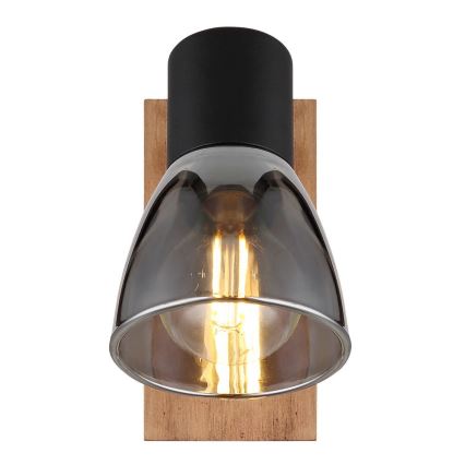 Globo - Стенен спот 1xE14/40W/230V черен/дървен