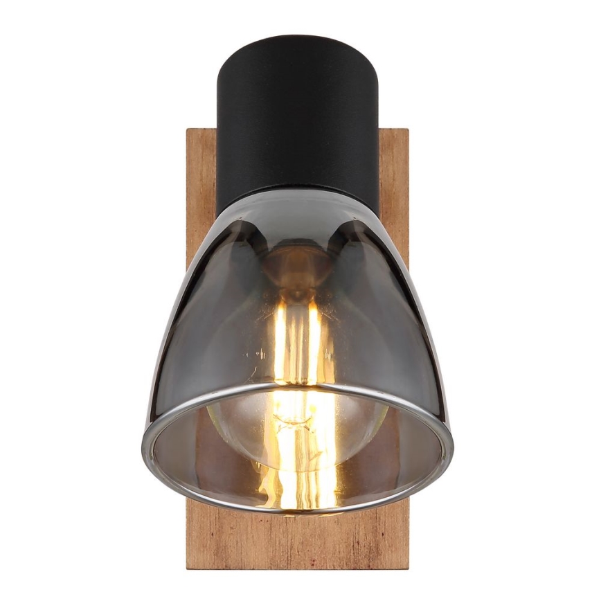 Globo - Стенен спот 1xE14/40W/230V черен/дървен