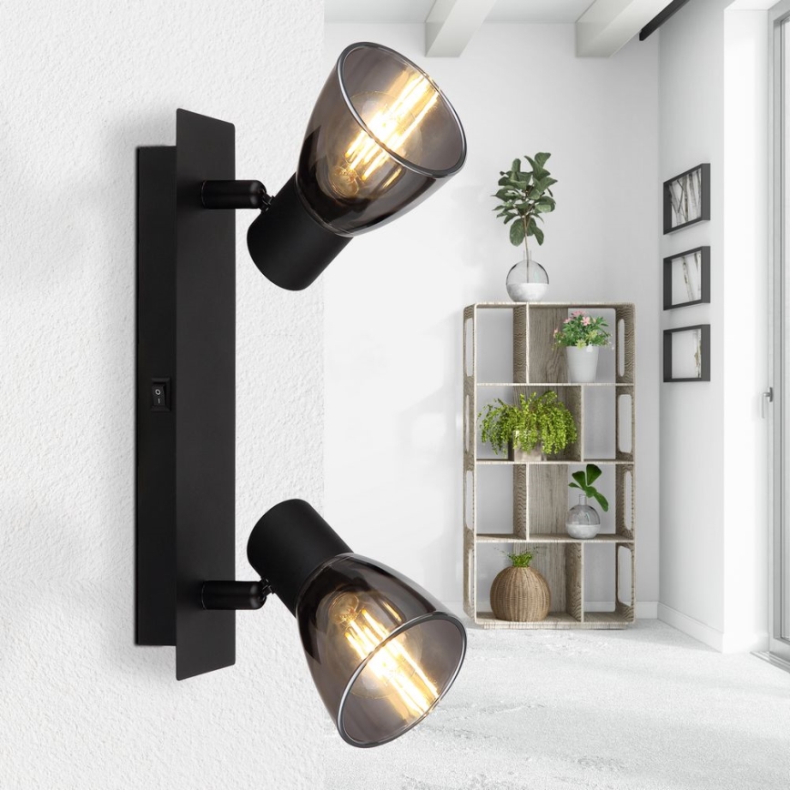 Globo - Стенен спот 2xE14/40W/230V черен