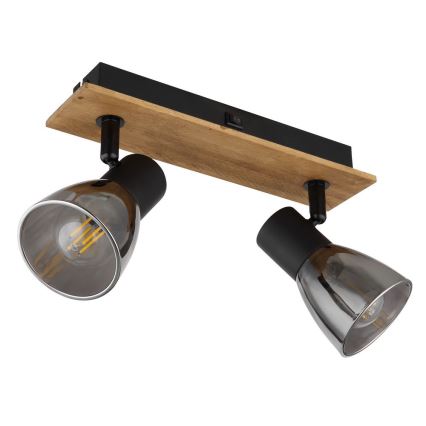 Globo - Стенен спот 2xE14/40W/230V черен/дървен
