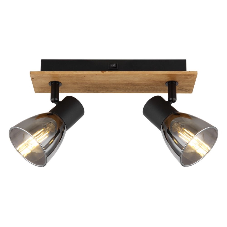 Globo - Стенен спот 2xE14/40W/230V черен/дървен