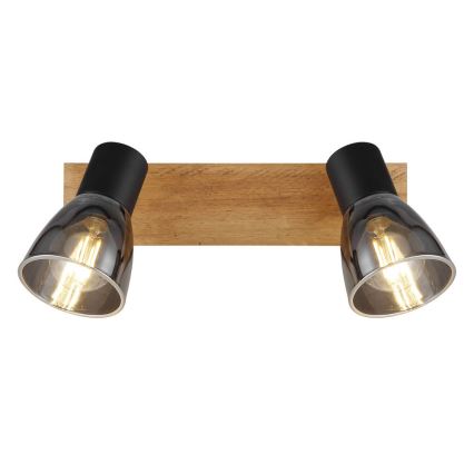 Globo - Стенен спот 2xE14/40W/230V черен/дървен