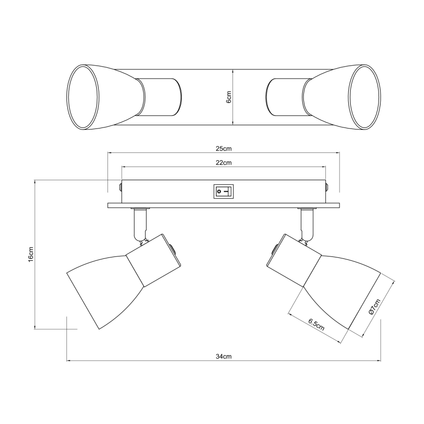 Globo - Стенен спот 2xE14/40W/230V черен/дървен