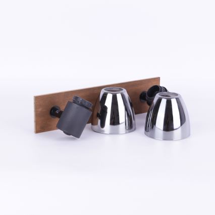 Globo - Стенен спот 2xE14/40W/230V черен/дървен