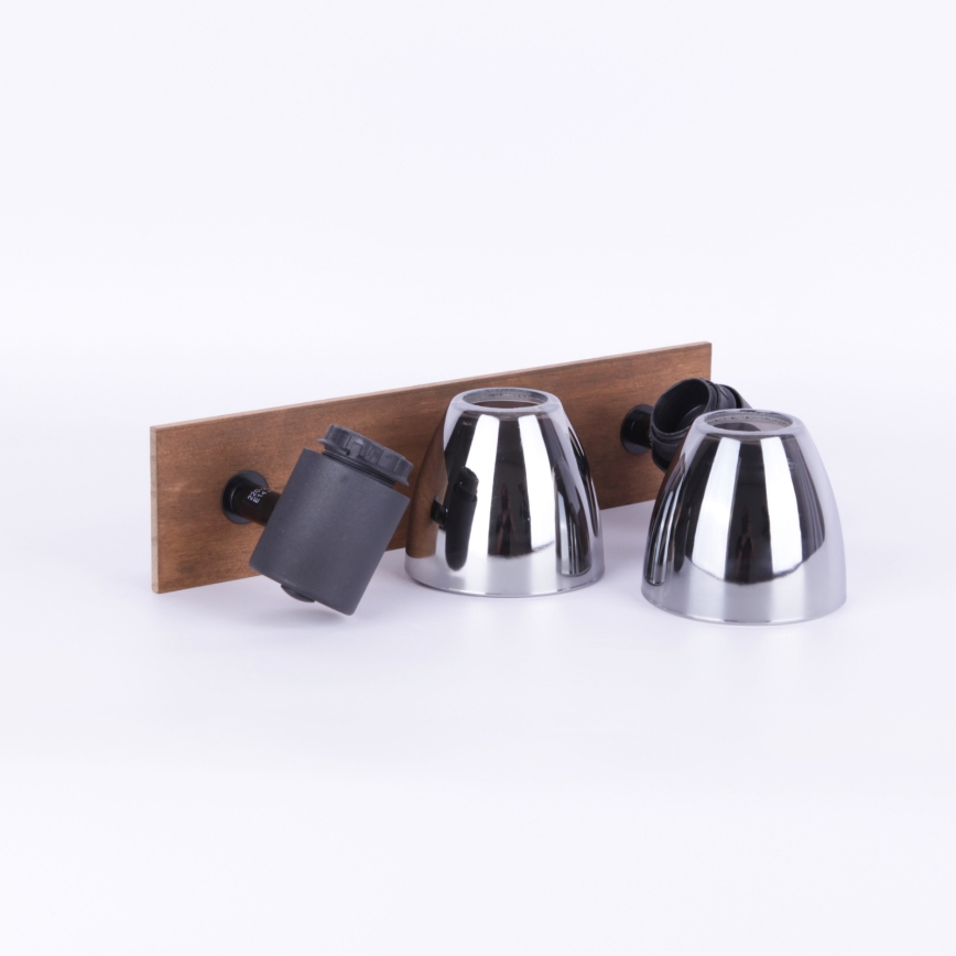 Globo - Стенен спот 2xE14/40W/230V черен/дървен