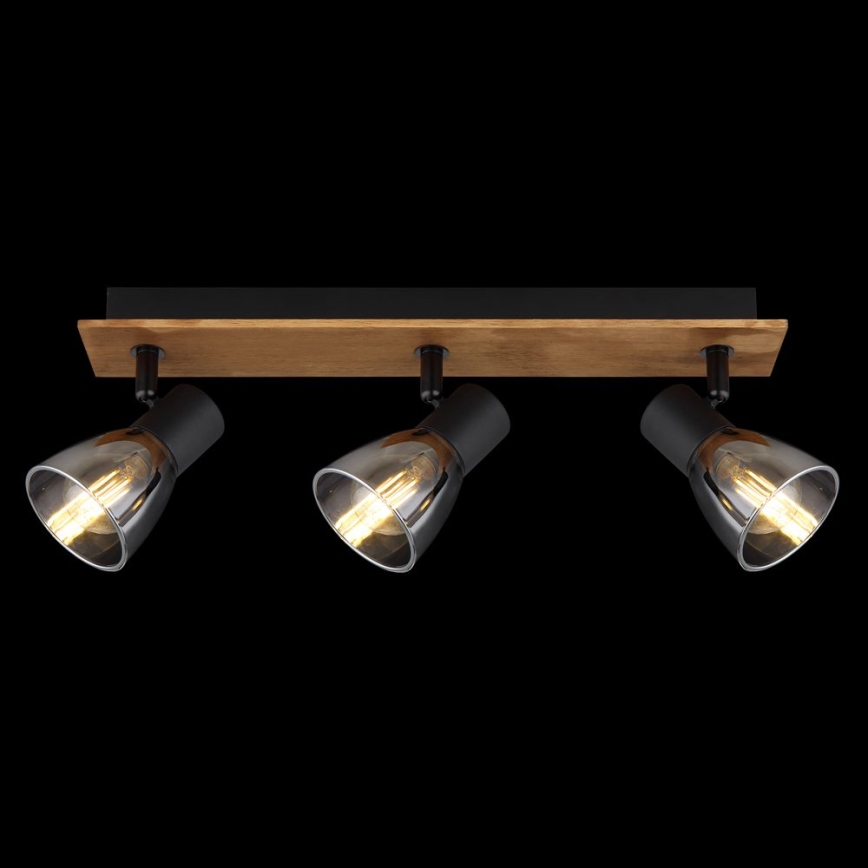 Globo - Спот 3xE14/40W/230V черен/дървен