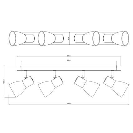 Globo - Спот 4xE14/40W/230V черен
