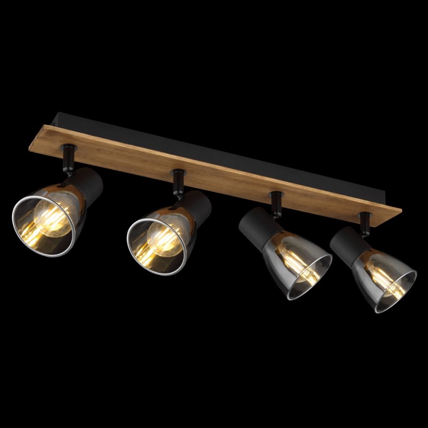 Globo - Спот 4xE14/40W/230V черен/дървен