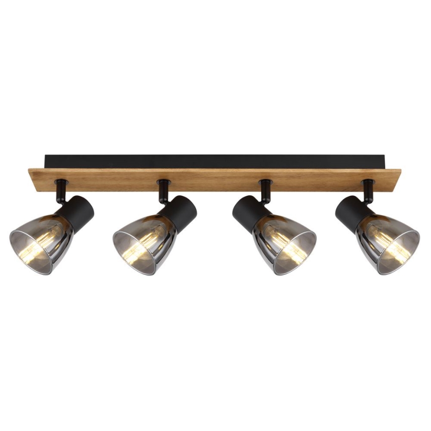 Globo - Спот 4xE14/40W/230V черен/дървен