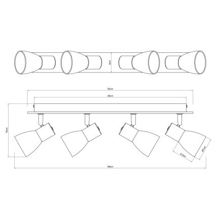 Globo - Спот 4xE14/40W/230V черен/дървен