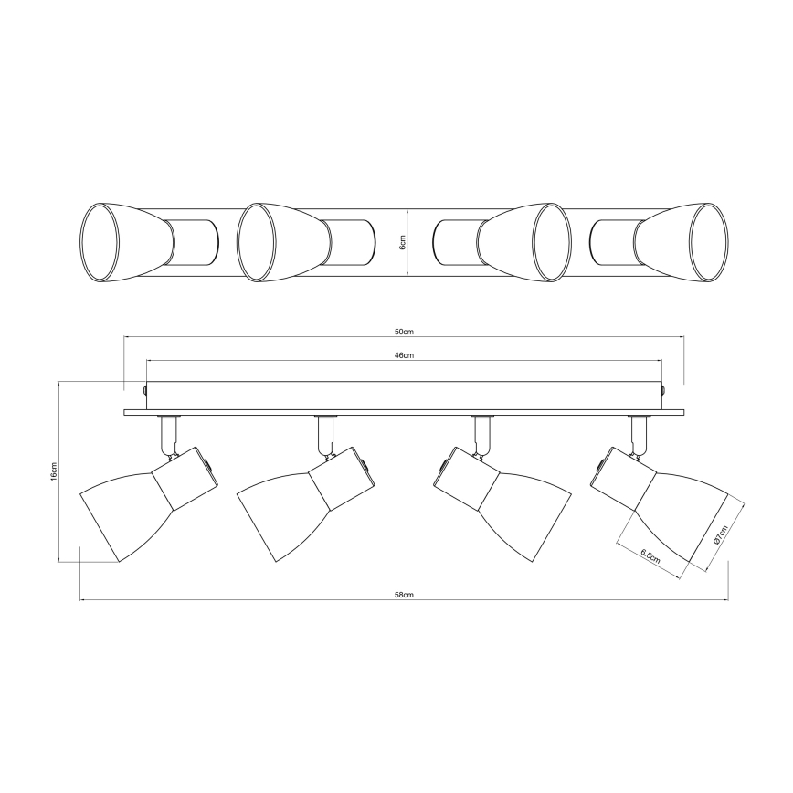 Globo - Спот 4xE14/40W/230V черен/дървен