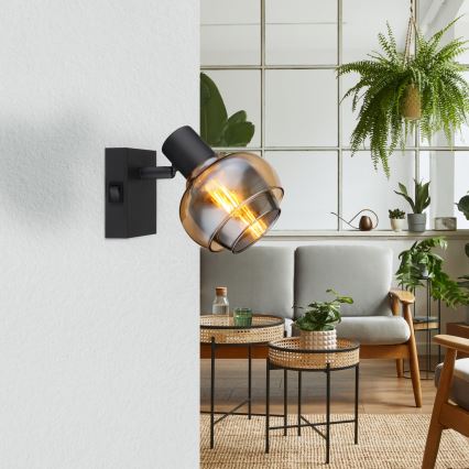 Globo - Стенно насочващо осветително тяло 1xE14/40W/230V черно