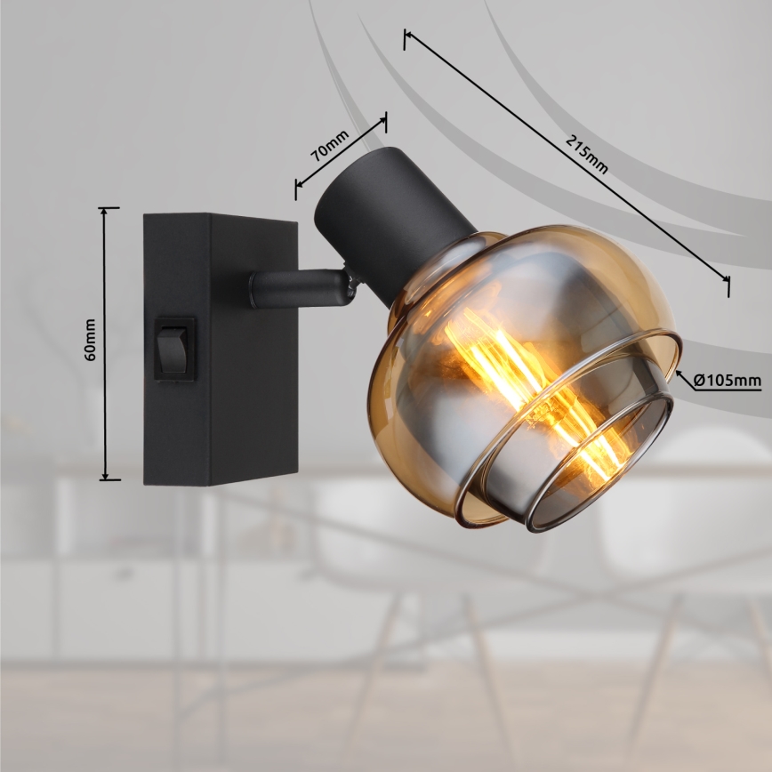 Globo - Стенно насочващо осветително тяло 1xE14/40W/230V черно
