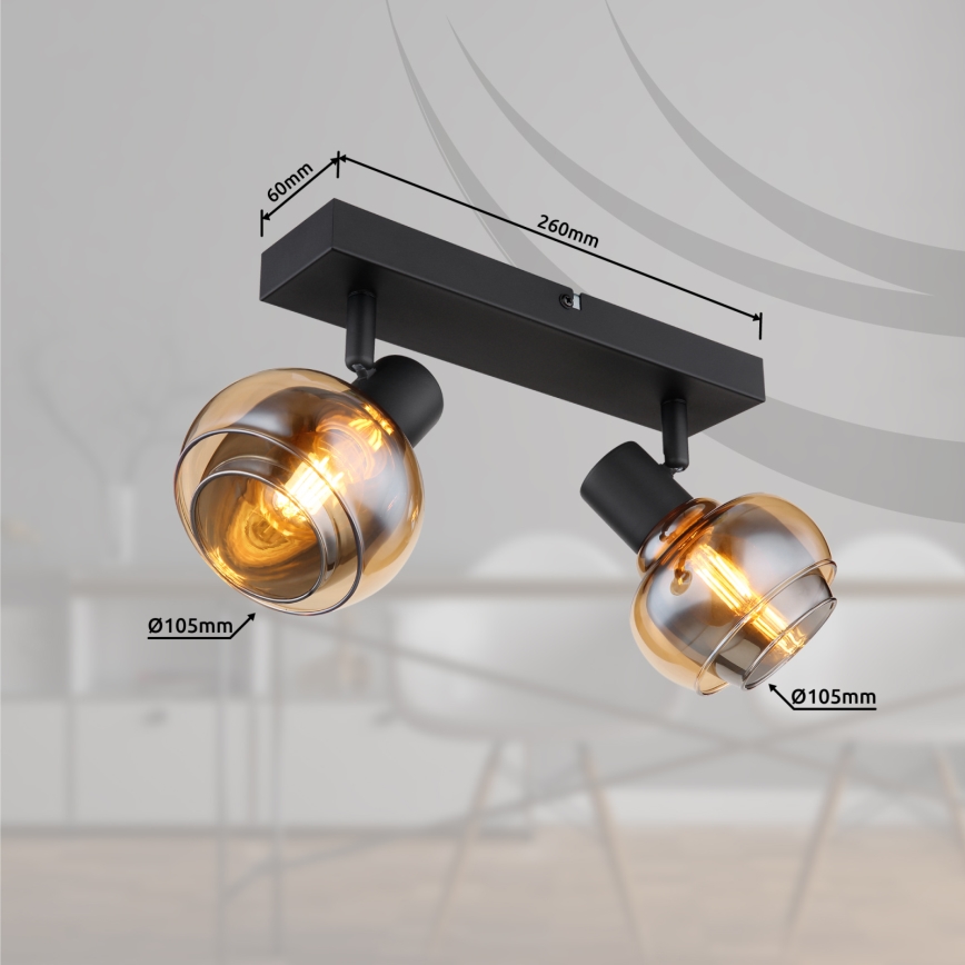 Globo - Спот осветително тяло 2xE14/40W/230V черно