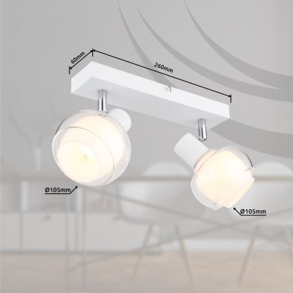 Globo - Точково осветително тяло 2xE14/40W/230V бяло