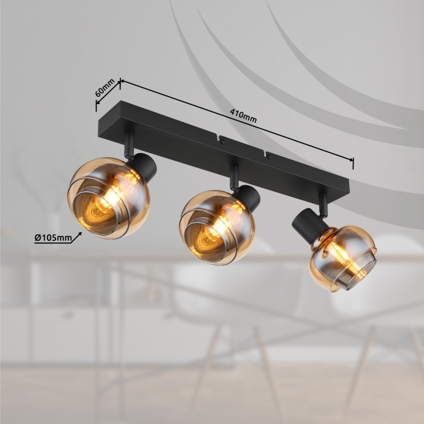 Globo - Точково осветително тяло 3xE14/40W/230V черно