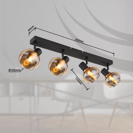 Globo - Точково осветително тяло 4xE14/40W/230V черно