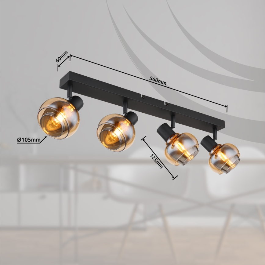 Globo - Точково осветително тяло 4xE14/40W/230V черно