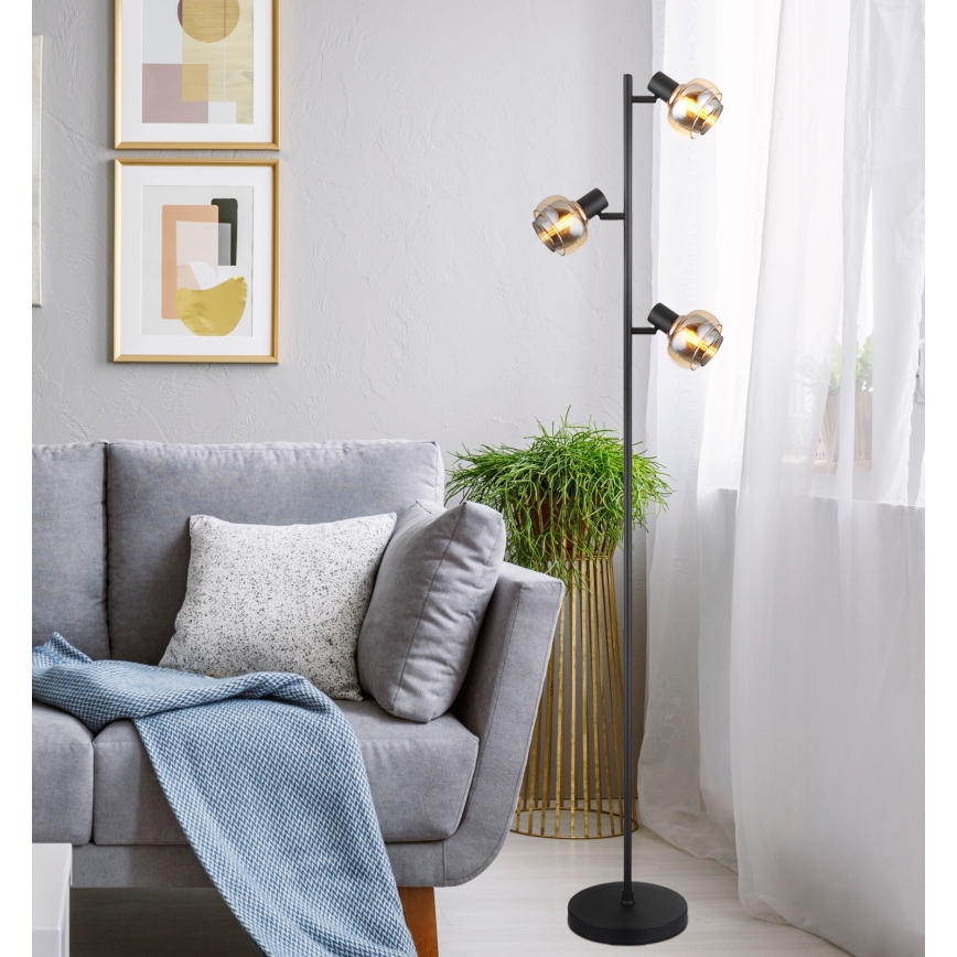 Globo - Подова лампа 3xE14/40W/230V черна