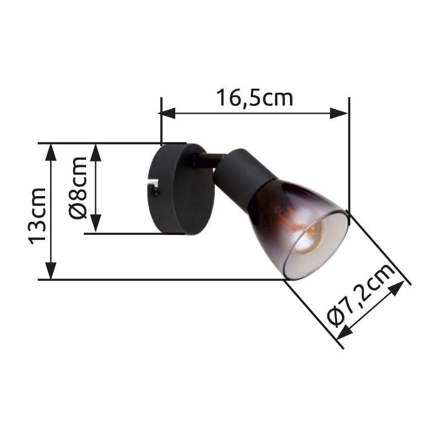 Globo - Спот аплик 1xE14/25W/230V черен
