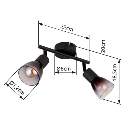 Globo - Спот 2xE14/25W/230V черен