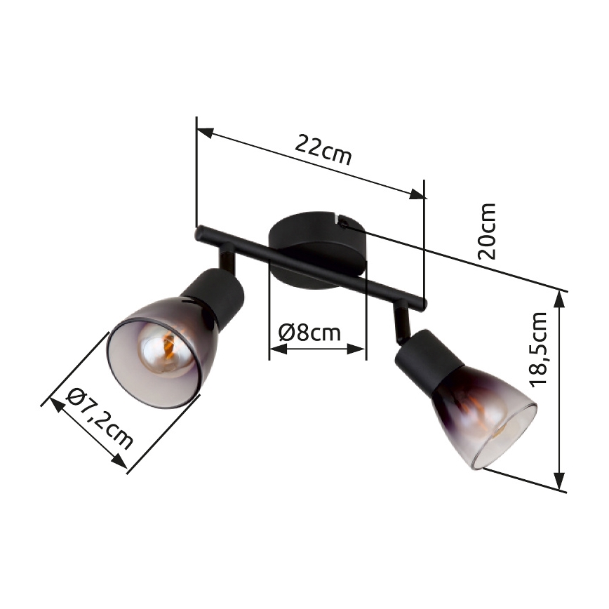 Globo - Спот 2xE14/25W/230V черен