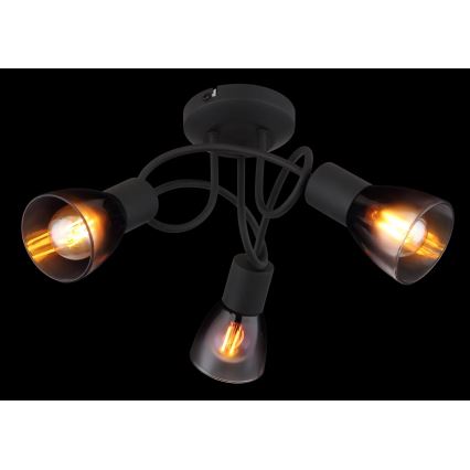 Globo - Полилей за повърхностен монтаж 3xE14/25W/230V черен