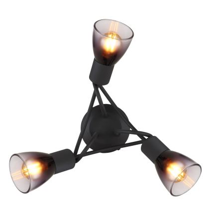Globo - Полилей за повърхностен монтаж 3xE14/25W/230V черен