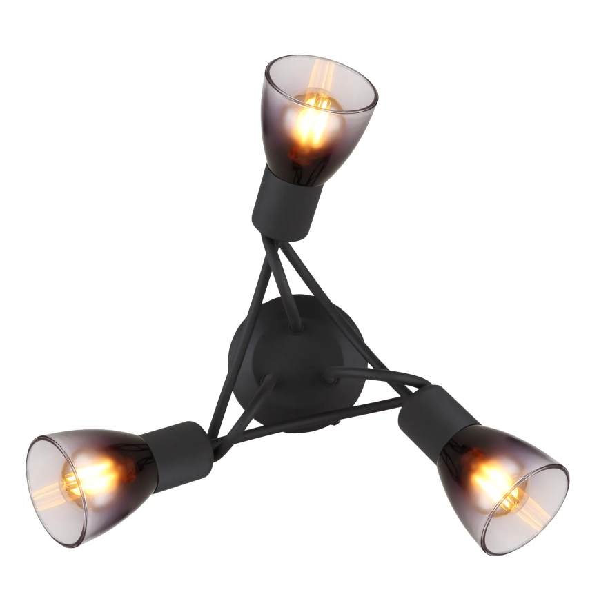 Globo - Полилей за повърхностен монтаж 3xE14/25W/230V черен