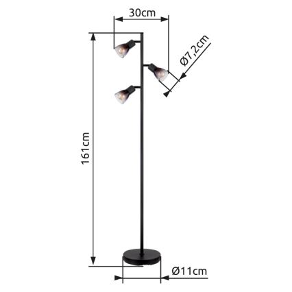 Globo - Лампион 3xE14/25W/230V черен