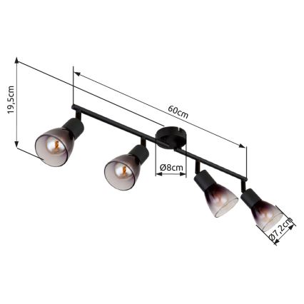 Globo - Спот 4xE14/25W/230V черен
