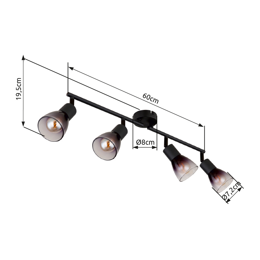 Globo - Спот 4xE14/25W/230V черен