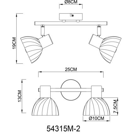 Globo - Спот 2xE14/40W/230V златист