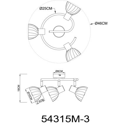 Globo - Спот 3xE14/40W/230V златист