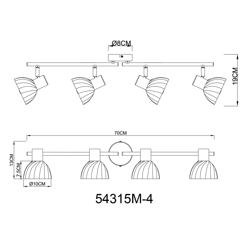 Globo - Спот 4xE14/40W/230V златист