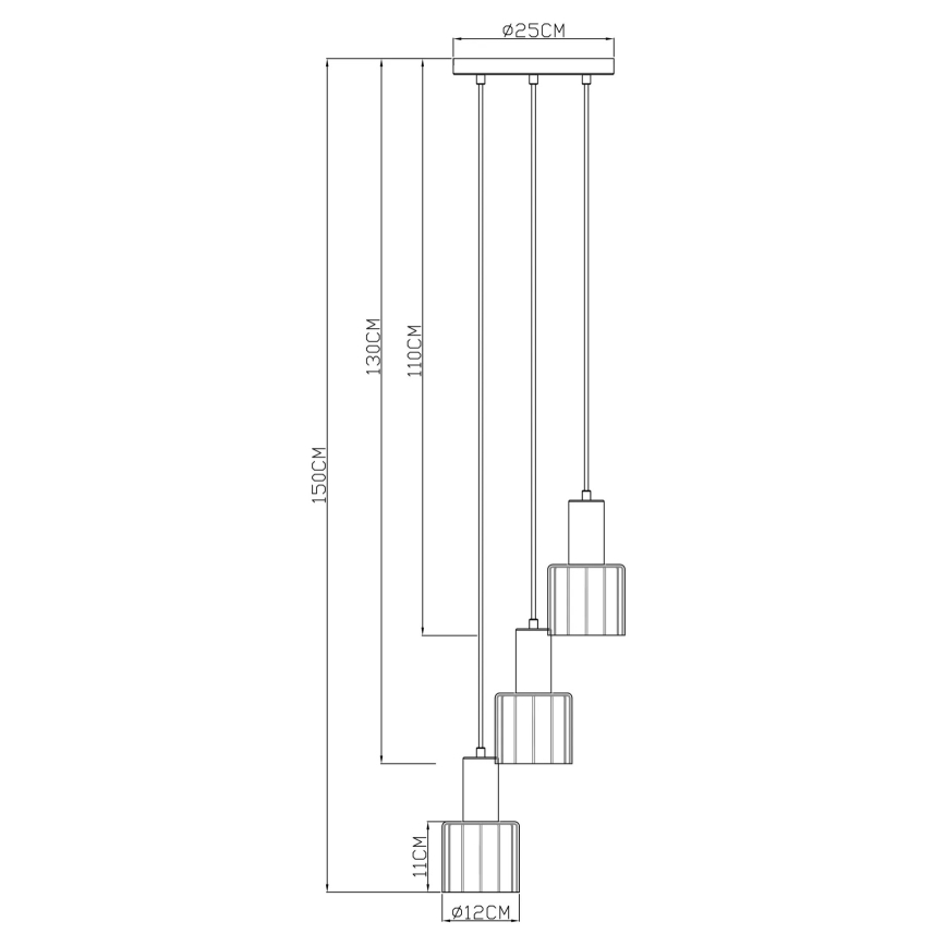 Globo - Полилей на кабел 3xE27/40W/230V