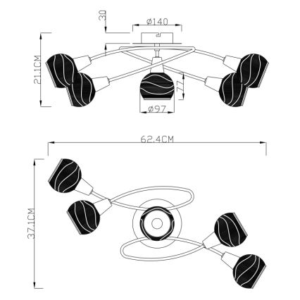 Globo - LED Стенна лампа 5xE14/4W/230V