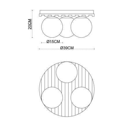 Globo - Таванно осветително тяло 3xE27/40W/230V Ø 39 cm кафяв/димчат