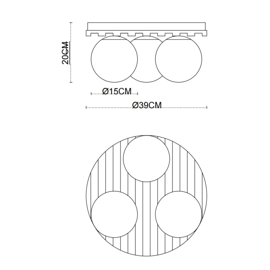 Globo - Таванно осветително тяло 3xE27/40W/230V Ø 39 cm кафяв/димчат