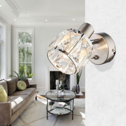 Globo - Стенен прожектор, луна 1xE14/40W/230V