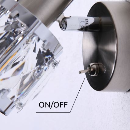 Globo - Стенен прожектор, луна 1xE14/40W/230V