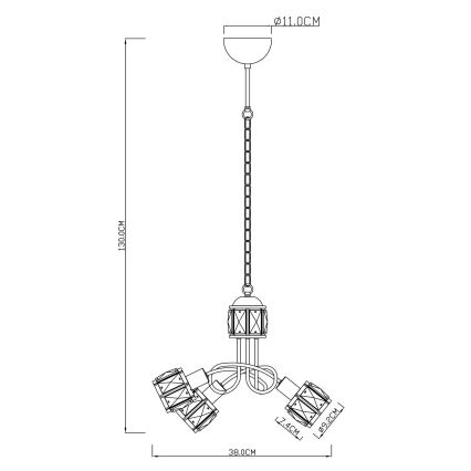 Globo - LED полилей на верига 3xE14/40W/230V + LED/5W
