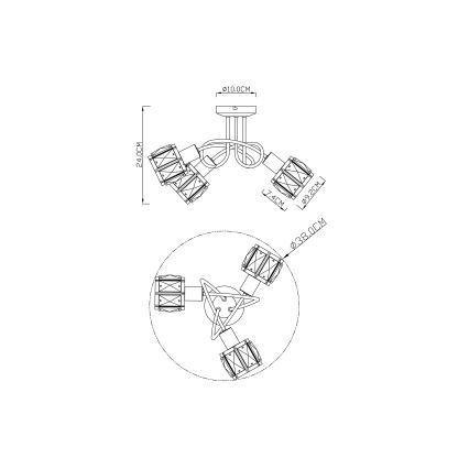 Globo - Полилей за прикрепяне 3xE14/40W/230V