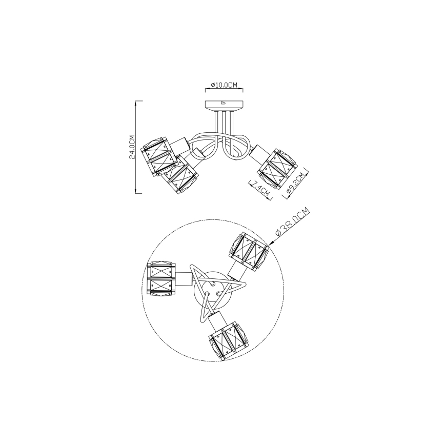 Globo - Полилей за прикрепяне 3xE14/40W/230V