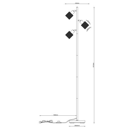 Globo - Подова лампа 3xE14/25W/230V