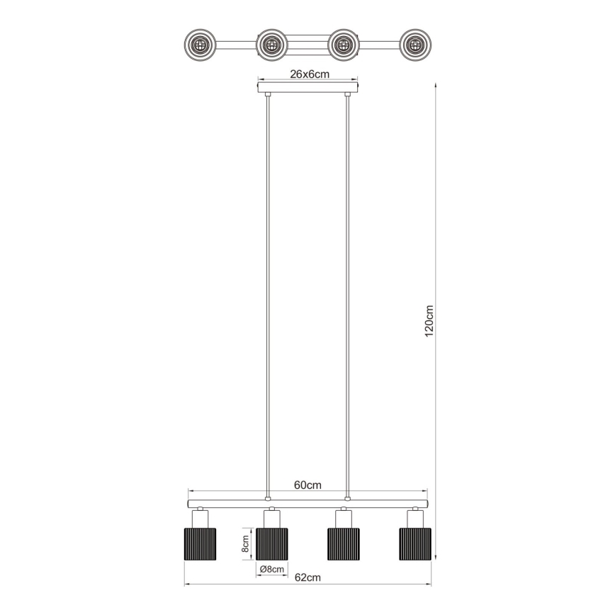 Globo - Полилей на кабел 4xE14/25W/230V