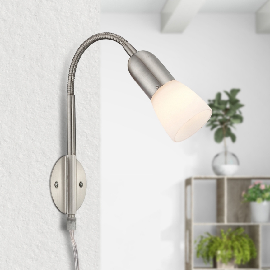 Globo - Гъвкав малка лампа 1xE14/40W/230V матов хром