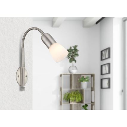 Globo - Гъвкав малка лампа 1xE14/40W/230V матов хром